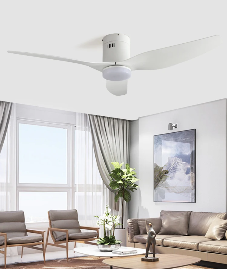 China manufacturer modern design 42 52 inch indoor bedroom smart 3 ABS blade dc bldc remote control white ceiling fan