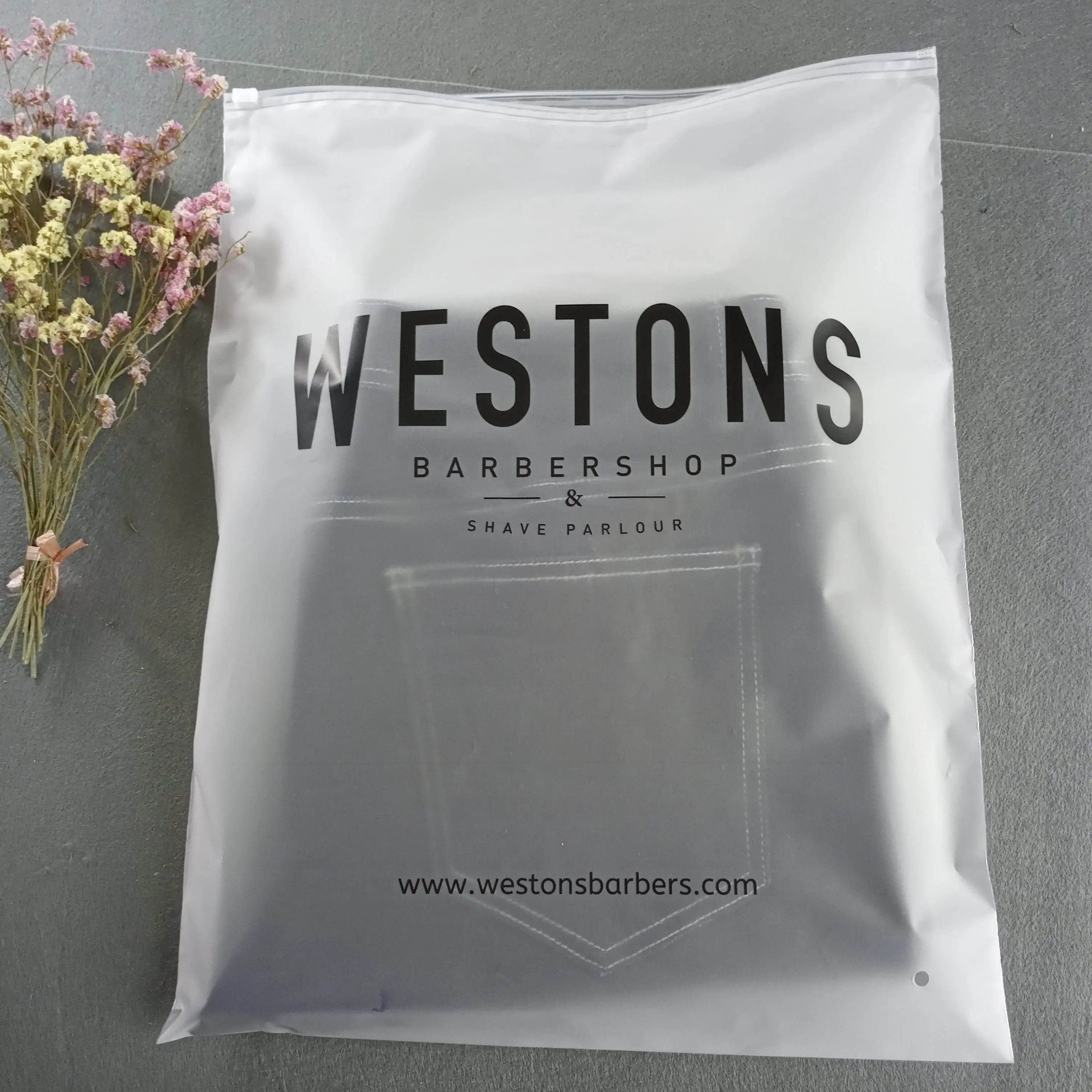 Custom Matte Print Pe Zipper lock Poly Zipper Lock Frosted Plastic Packaging Bag For Clothes