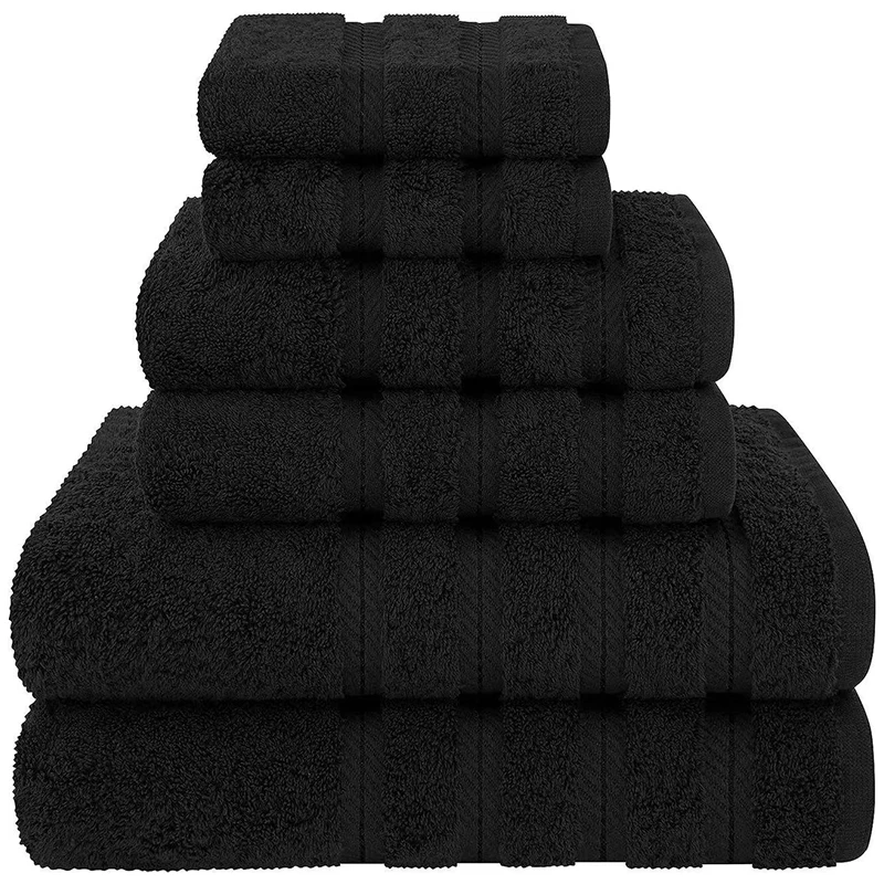 Custom Luxury Soft 100% Cotton Bath Towel Sets with Bath Towels Hand Towels and Washcloths for Home or Hotel Bathroom