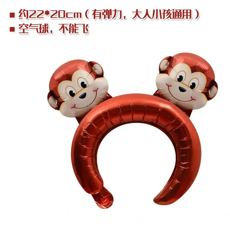 Cute Cartoon Birthday Gift Hair Band Foil Balloon headband Balloons For Birthday Activity Party Decoration Supplies