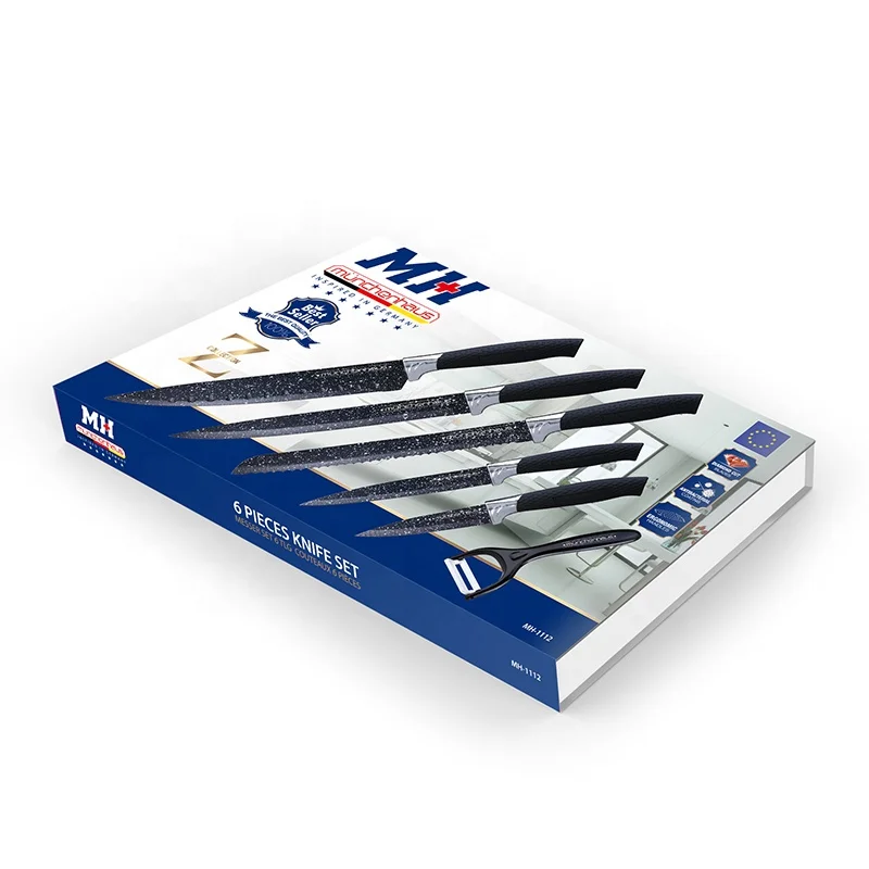 
Kitchen King 6 piece cuchillos chef kitchen knife set knife gift box chef galaxy pattern knife set Super Sharp Edge for cooking 