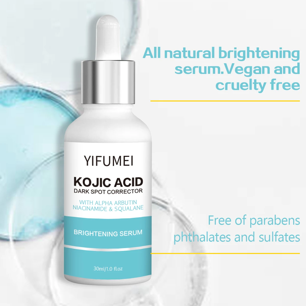 Squalane Discoloration Acne Scars Alpha Arbutin Treats Dark Spot Corrector Glow Lightening Whitening Skin Care Kojic Acid Serum