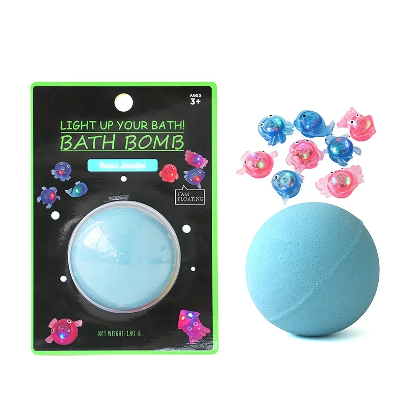 Wholesale custom bath fizzies 100% natural ingredients organic fizzy kids bath bomb with surprise toys inside