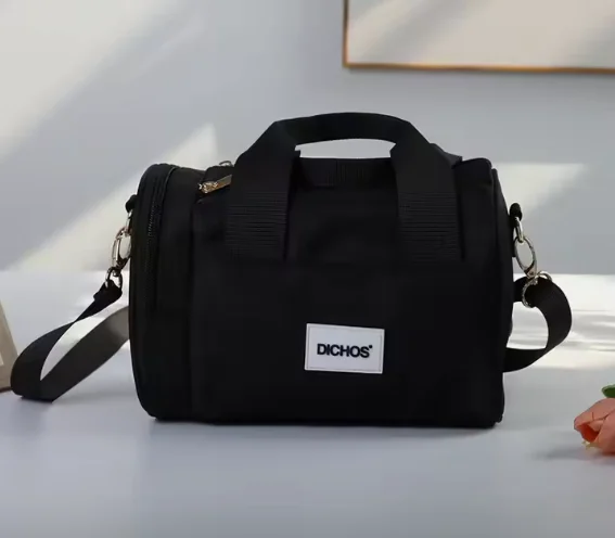 DICHOS Custom Large Capacity Nylon Fabric Messenger Bag Waterproof Multi-pocket Design Letter Decoration Candy Pattern