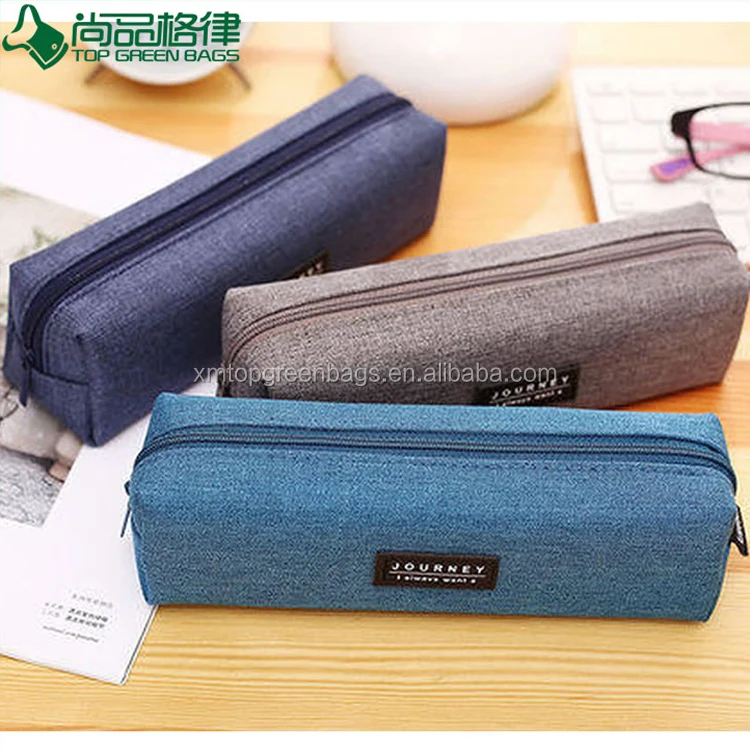 Promotional custom pencil pouch cotton canvas pencil case with zipper