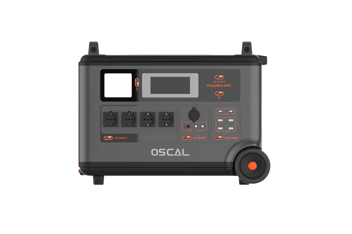 Oscal 6000 Вт портативная электростанция 57600 кВтч 120 В/240 В Интеллектуальная батарея управления приложением увеличенная мощность электростанции максимальная