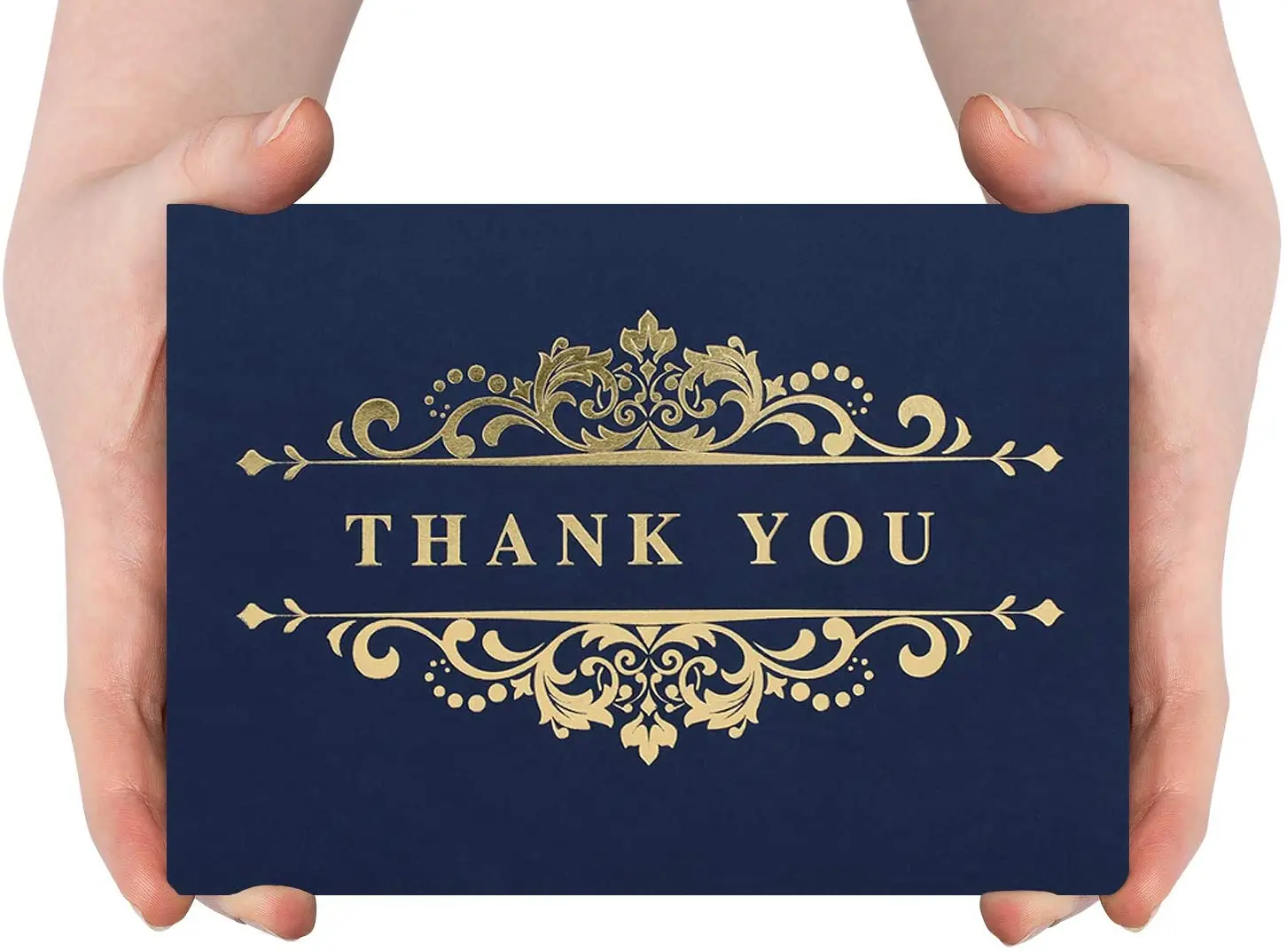 Cheap Wholesale Price Free Design Card Packs Navy Blue Business cards and Thank You Cards with Custom Logo