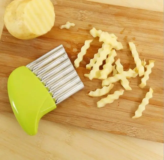 Tuoda06 Hot Selling Stainless Steel Blade Fruit Vegetable Crinkle Cutter Wavy Chopper French Fry Potato Chip Slicer