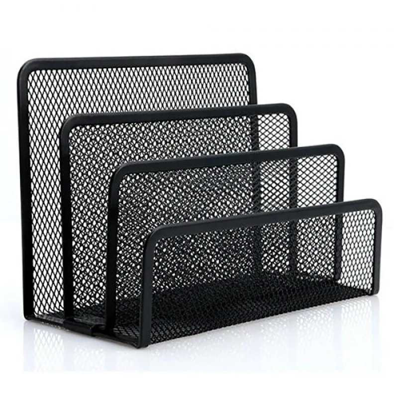 Black Mesh Letter Mail Business Document Tray Desk Office File Holder Organizer
