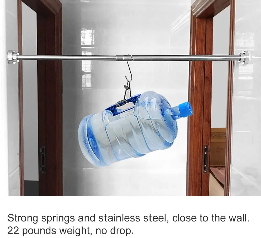 40-73 inch stainless steel Anti-Slip No Drilling bathroom  extendable smart shower adjustable  curtain rod