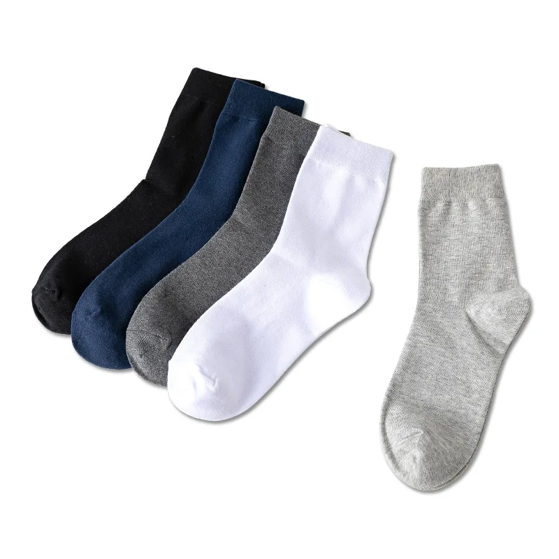 Hot Saling Support Sample Cotton Sweat-Absorbent Winter Joker Plain Color Crew Socks For Men