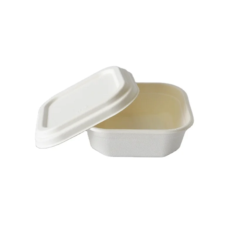 bagass take away food packing custom disposable biodegradable microwave 750ml lunch box with lid