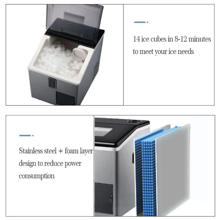 Efficient commercial portable ice maker machine  2 in 1 countertop ice maker for bar