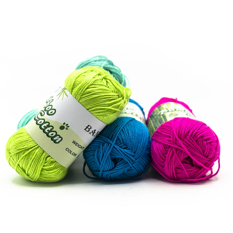 Фабрика Гуанчжоу, 100% Бамбуковая хлопчатобумажная пряжа, мягкая пряжа для ручного вязания, для детского свитера