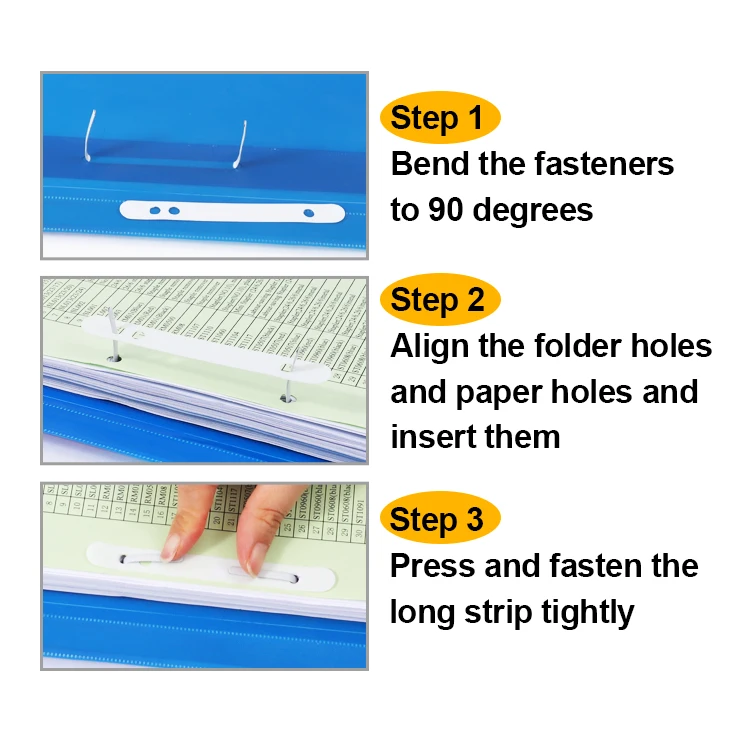 Foska PP File Folders Assorted Colors A4 Letter Size Standard Plastic Fastener File Folder for Schoolwork & Office