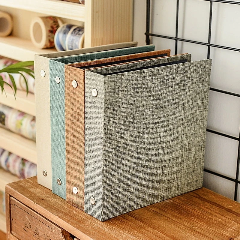 OVO Printing Custom Anniversary Memorial Linen Cover Photos Album Book With Clear Sleeves