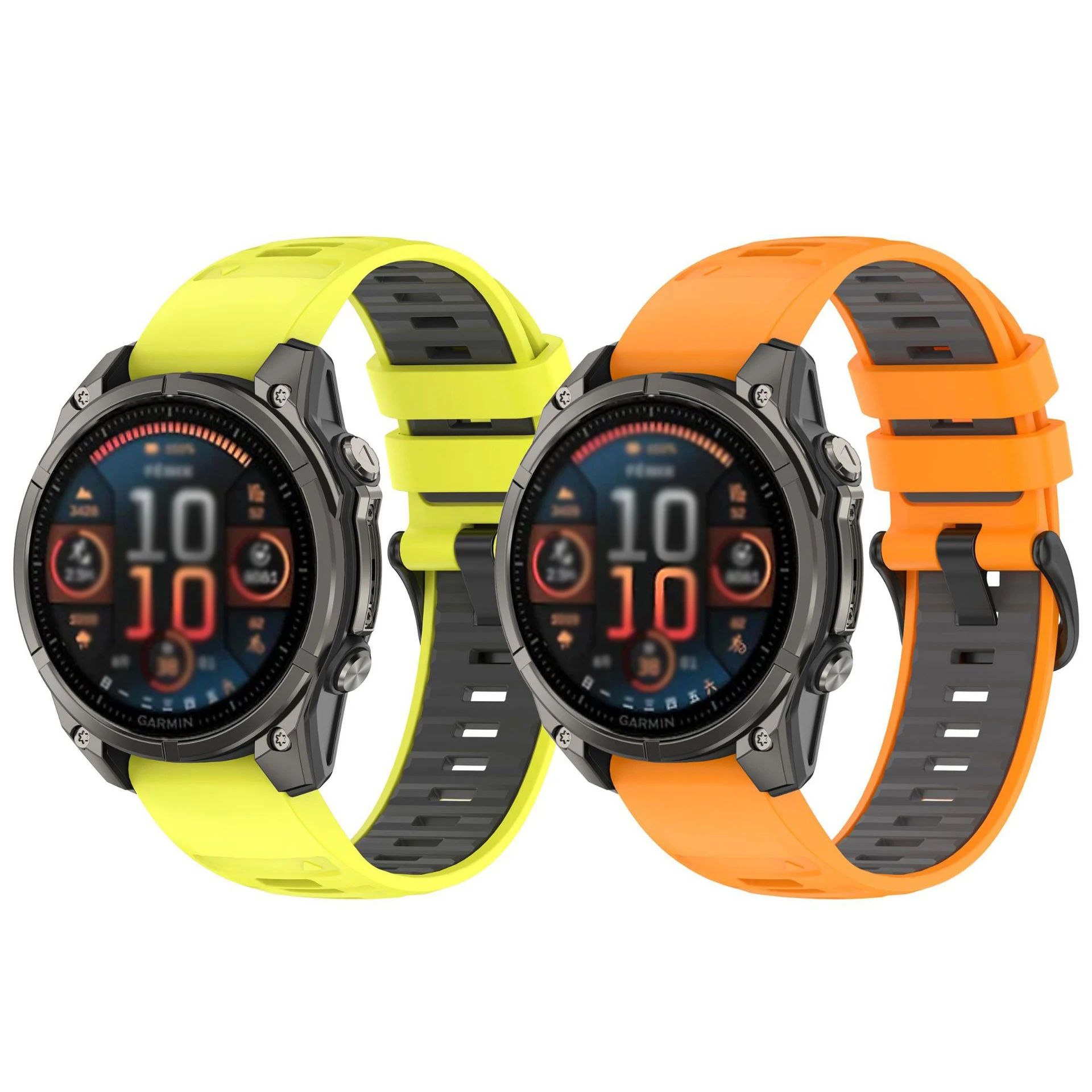 Двухцветный силиконовый ремешок для часов Garmin Fenix8 22 мм 26