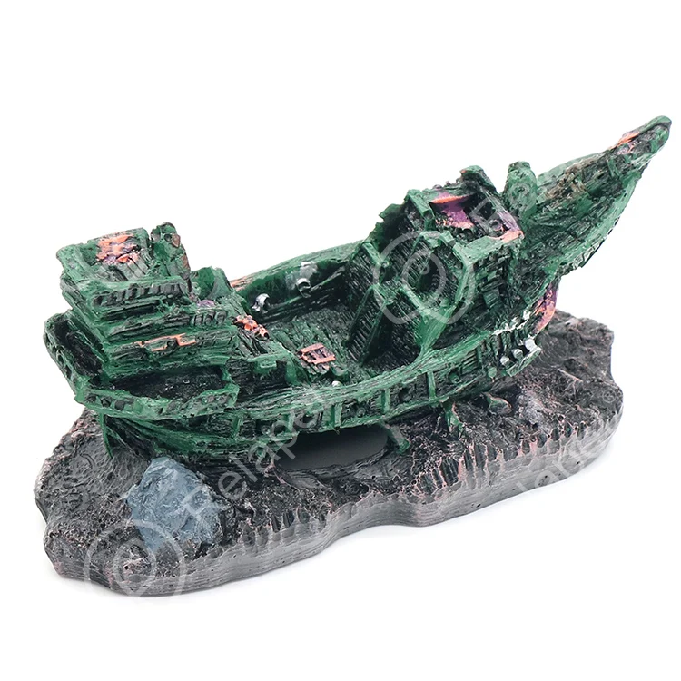 Aquarium Decoration, Fish Tank Ornaments Shipwreck Decor Sunken Ship for Freshwater Saltwater Tanks