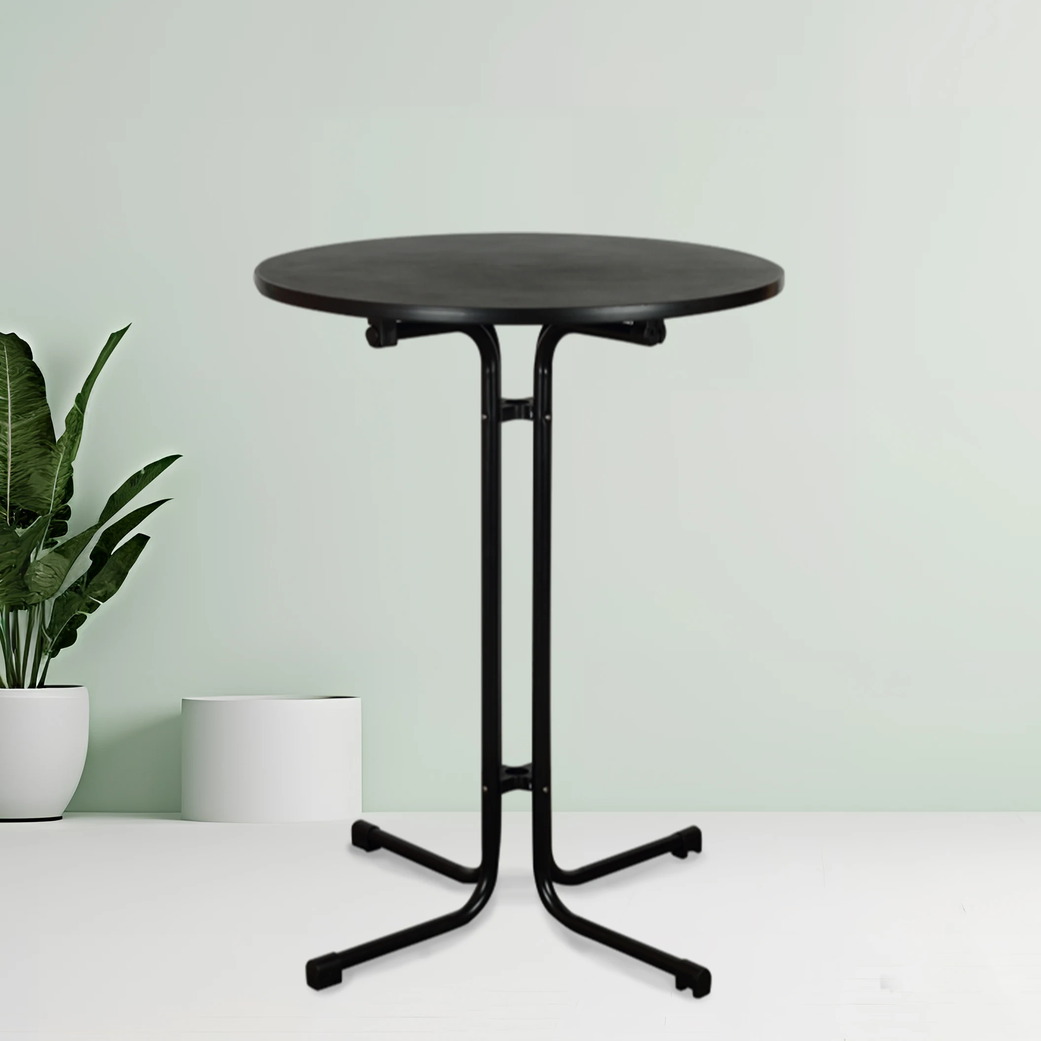 Wholesale Banquet Weddings White Round Tall Fold Up Outdoor and Indoor Plastic Folding Cocktail Bar Table With Chairs For Party