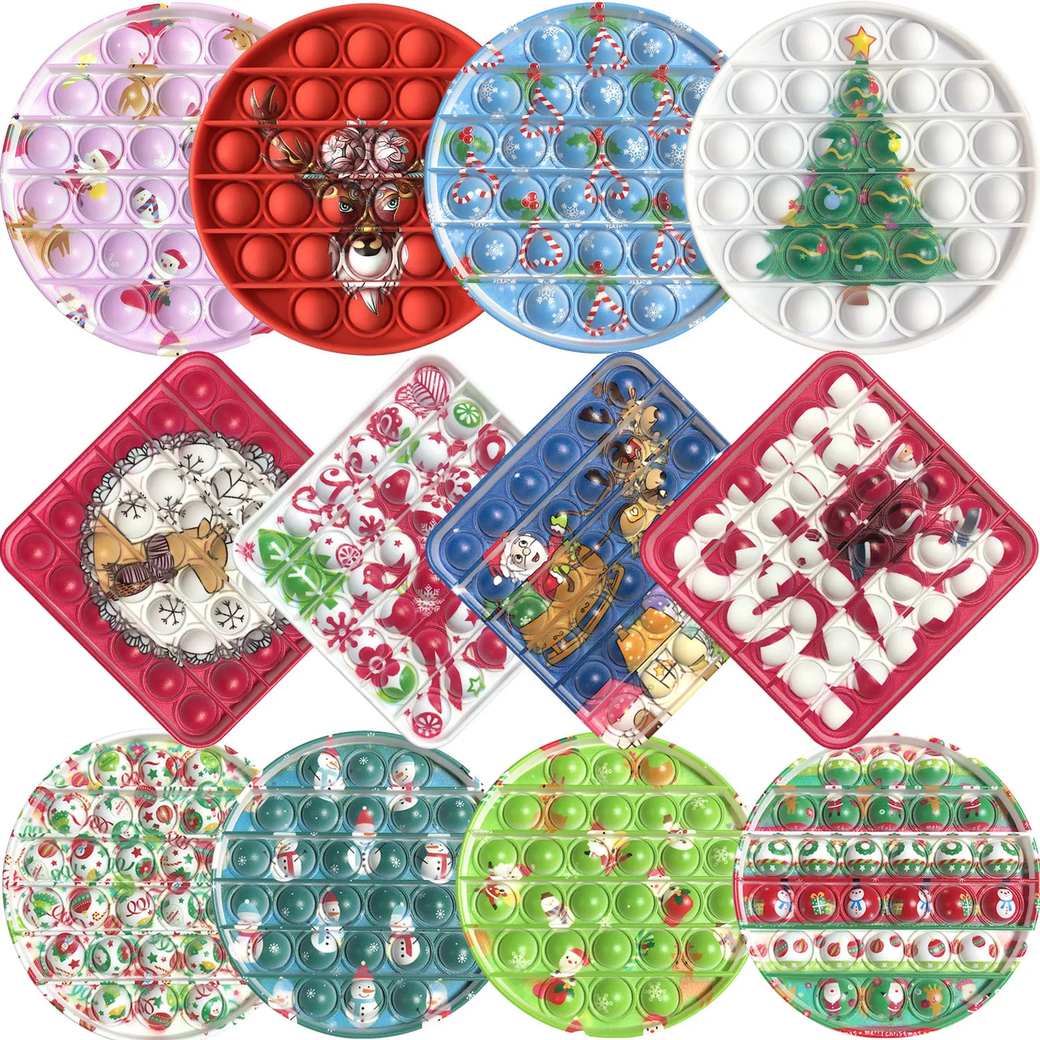 2021Autism Special sensori advent calendar Sensory Toy stres relief Fun Stress Eco-Friendly Silicone Push Pop Bubble Fidget toys