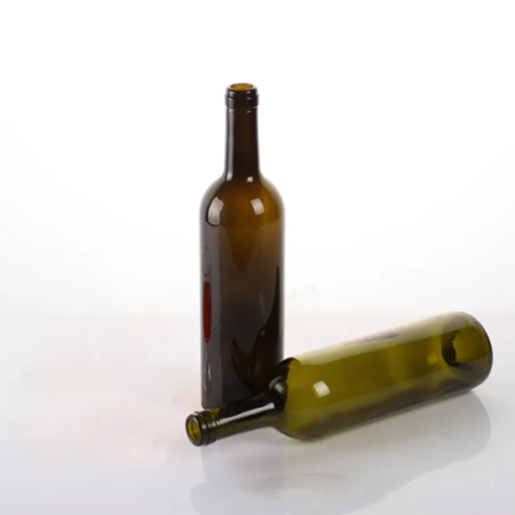 Bordeaux 750ML Antique Green Glass Wine Bottle Red Wine Low Price Cork Sealing