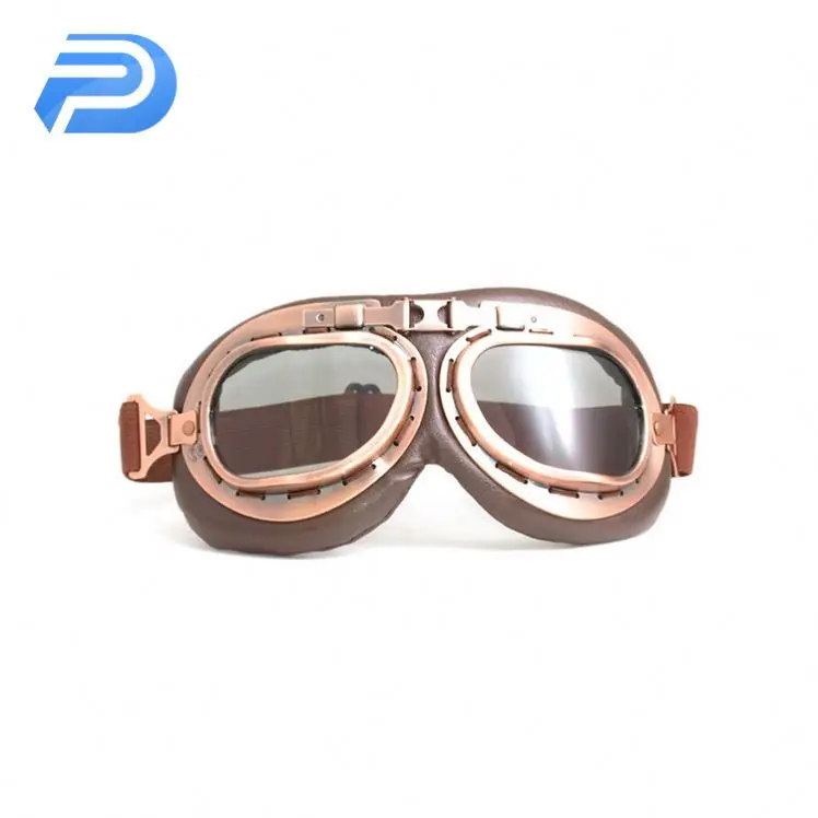 Cheap Retro Motorcycle Goggles Glasses Vintage for Pilot Steampunk ATV UTV Bike Copper Motorbike Helmet