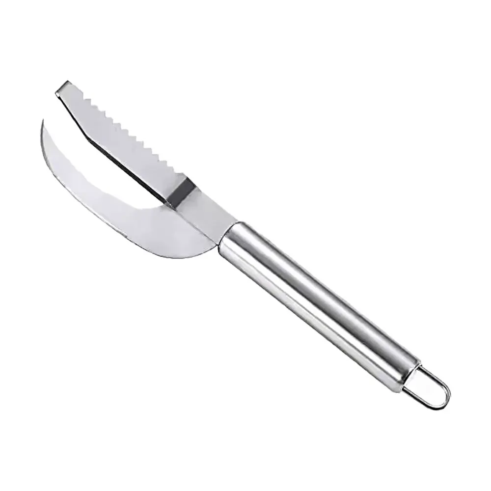 Stainless Steel 3 In 1 Fish Scale Knife Cut/Scrape/Dig Maw Knife Scale Scraper Saw-tooth Peelers Scraping Boning Filleting