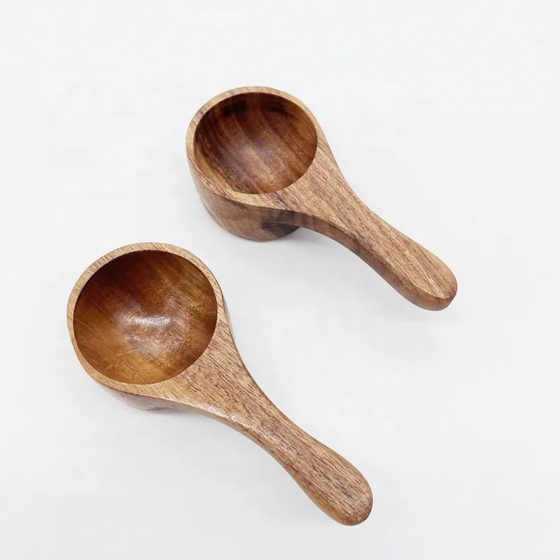 Wooden Measuring Spoon Acacia Mini Coffee Bean Milk Powder Spoon Solid Wood Water Scoop Spoon for Kitchen