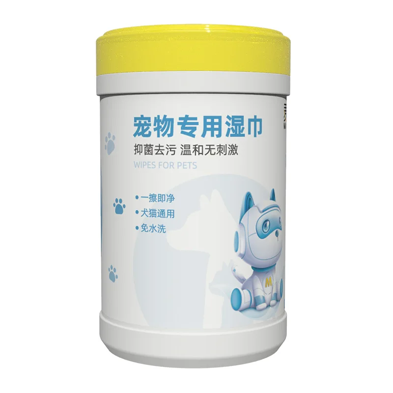 Large Grooming Hypoallergenic Plant-Based  Pet Dogs Cat Cleaning Wipes Pet Paws Body Butt Wipe in Bucket