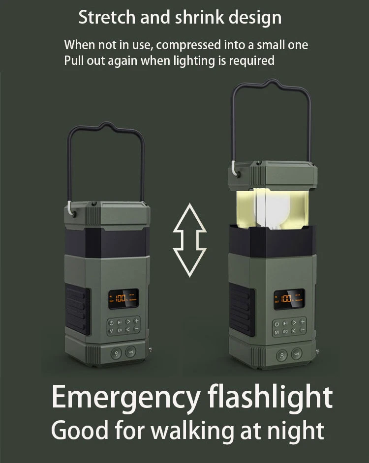 DF-585 Portable exciter lamp dab fm radio BT speakers dual horns high power  camping light Wireless good Sound speakers