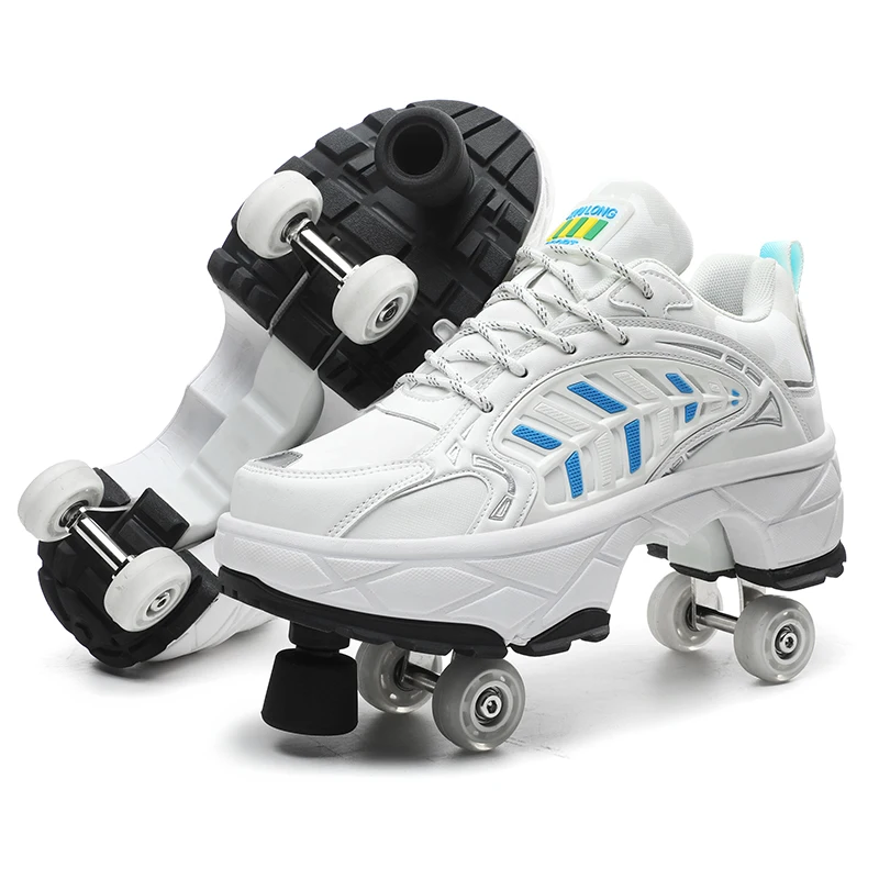 Wholesale Buy Two-row Roller Skates Adults 4 Wheel Quad Heelies Skate Shoes Flashing Roller For Women