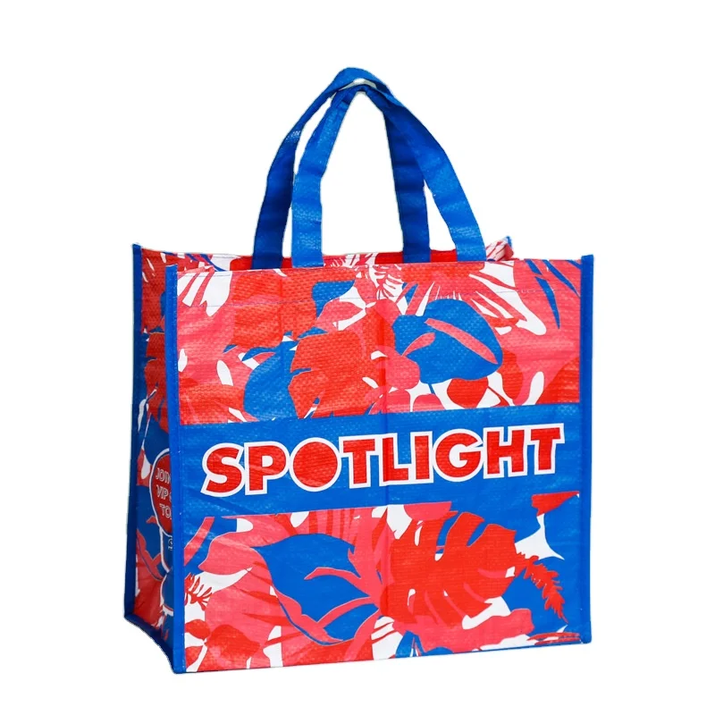 Reusable Polypropylene Packaging Shopping Bag Laminated pp woven bag With Custom Logo