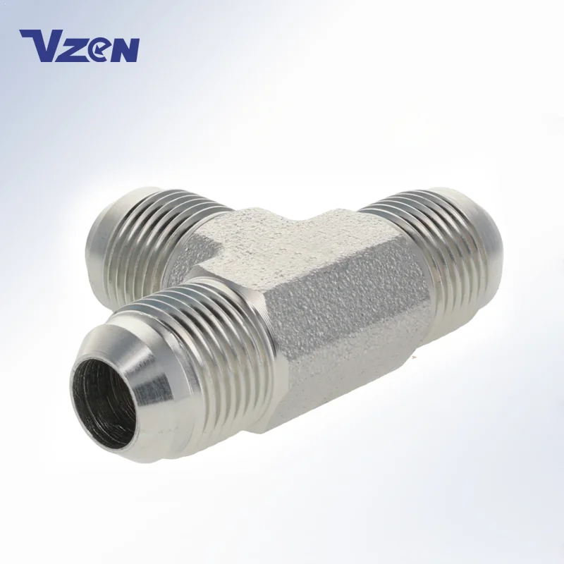 Factory Wholesale 2603 Series Carbon Stainless Steel Male JIC 37 deg Flare Tee Fitting Forged Hydraulic Hose Adapters