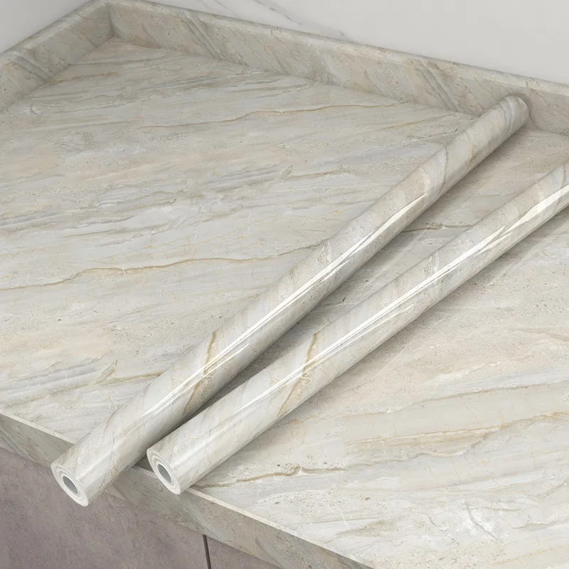 White Marble PVC Peel and Stick Wallpaper Sticker for Wall Upholstery Decor