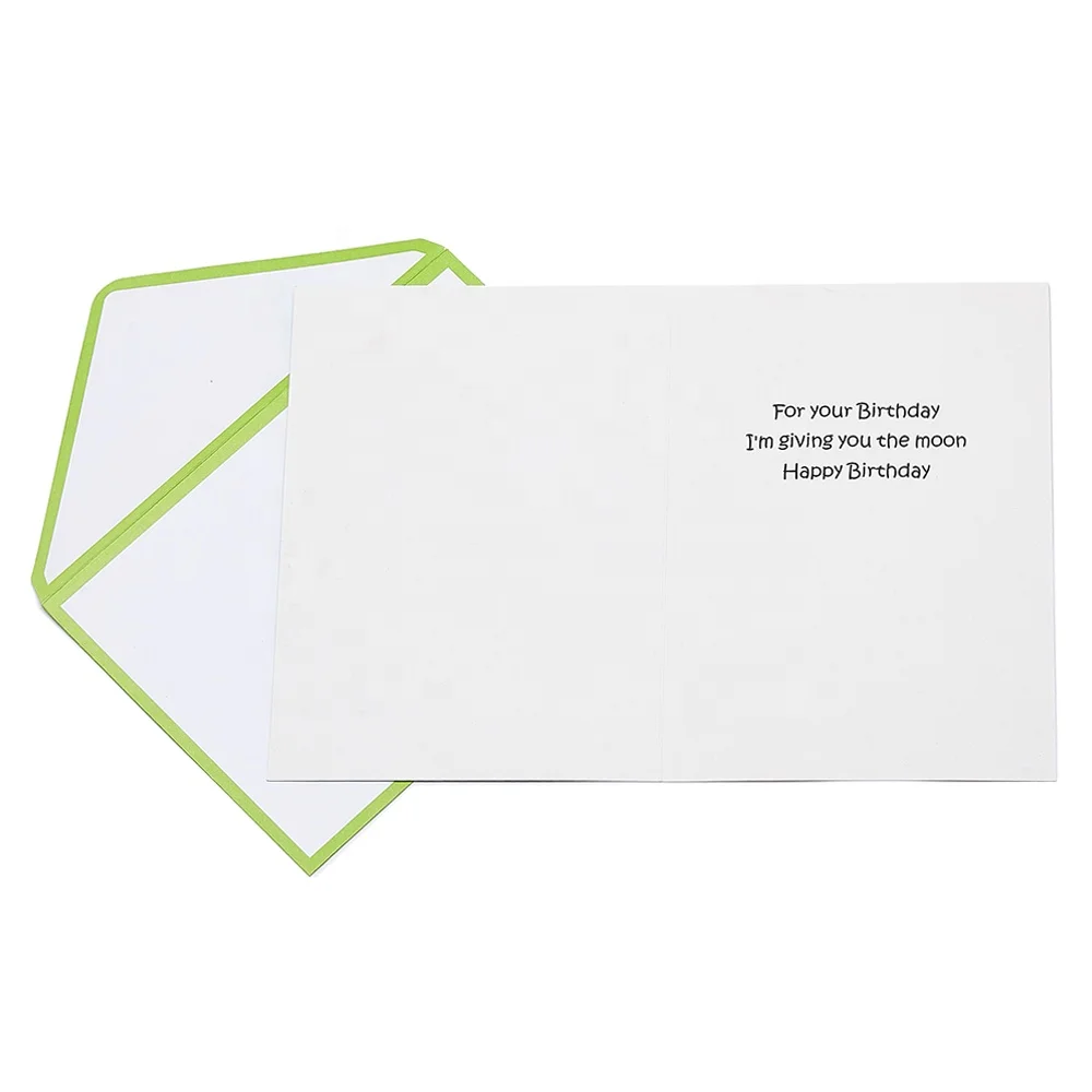 
New Design Custom Printing Vanilla Fragrance Birthday Cake Foil Happy Birthday Greeting Cards 