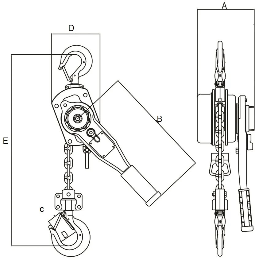 Высококачественный рычажный подъемник 1t цепной