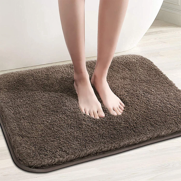 100% polyester soft shaggy bath mat with TPR / Latex back anti slip mat
