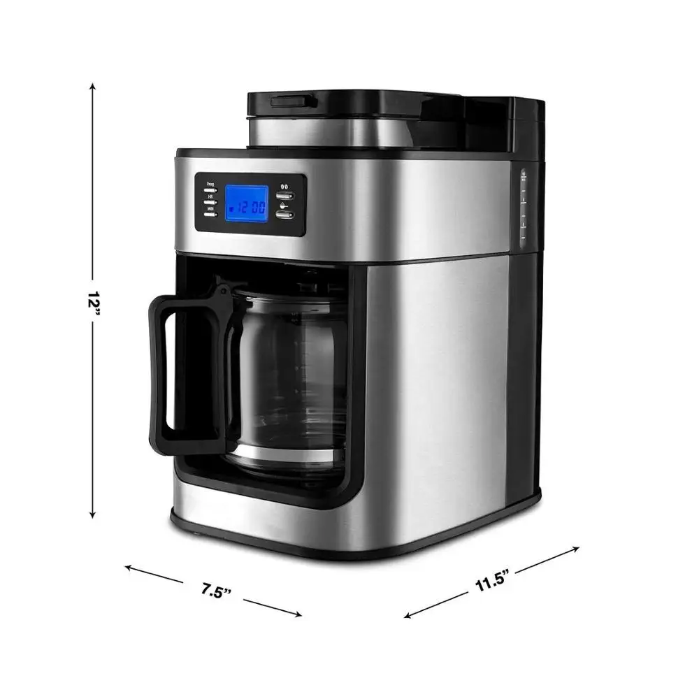 
High quality Automatic Bean Grinding Integrated 1.2L Italian Espresso coffee Maker machine 92 degrees Celsius thermostat control 