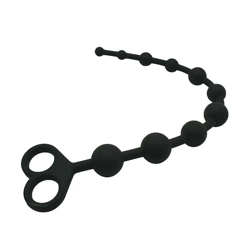 Ninghao Anal Beads with Pull Ring Medical Grade Silicone 10 Balls Anal Chain for Man Women