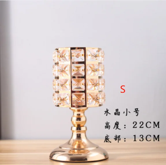 european morden decorative metal gold crystal candle holders
