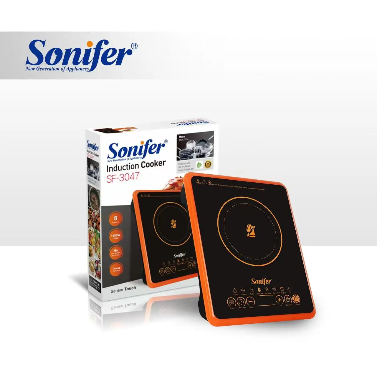 Sonifer SF-3047 оптовая торговля дешевые бытовой 220V 1400W 8 программ отпления пластинчатого сенсорное управление электрическая индукционная плита