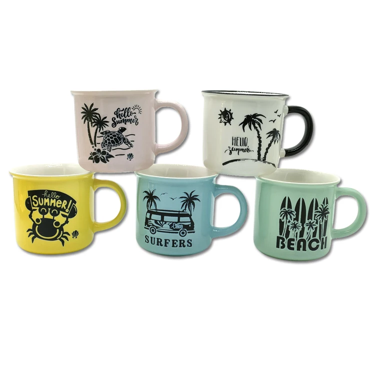 Factory custom embossed 3d logo ceramic drink cup tourist gift france paris souvenir mug