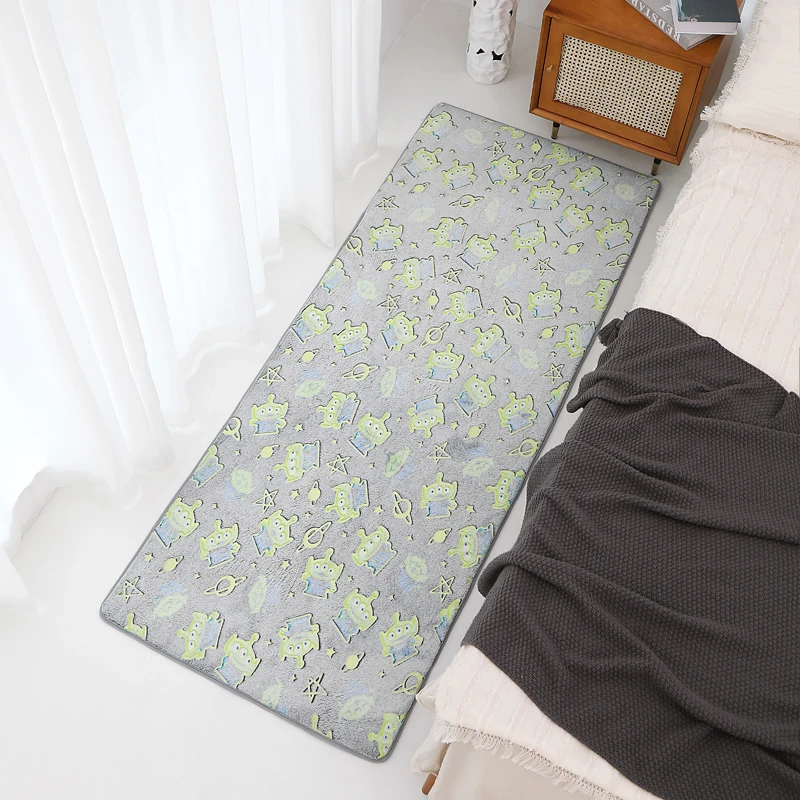 Modern Glow in the Dark Star Pattern Area Rugs Soft Luminous Carpet for Kids Exercise Blue and White Decorative Play Mat