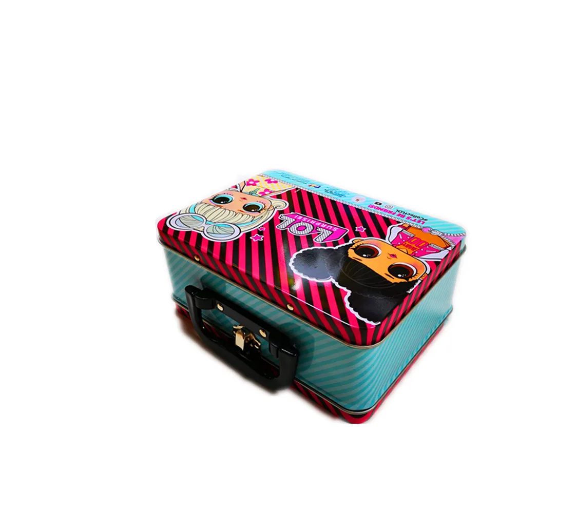 
Cuboid shape metal piggy bank LOL series of cartoon cute character money tin gift box 