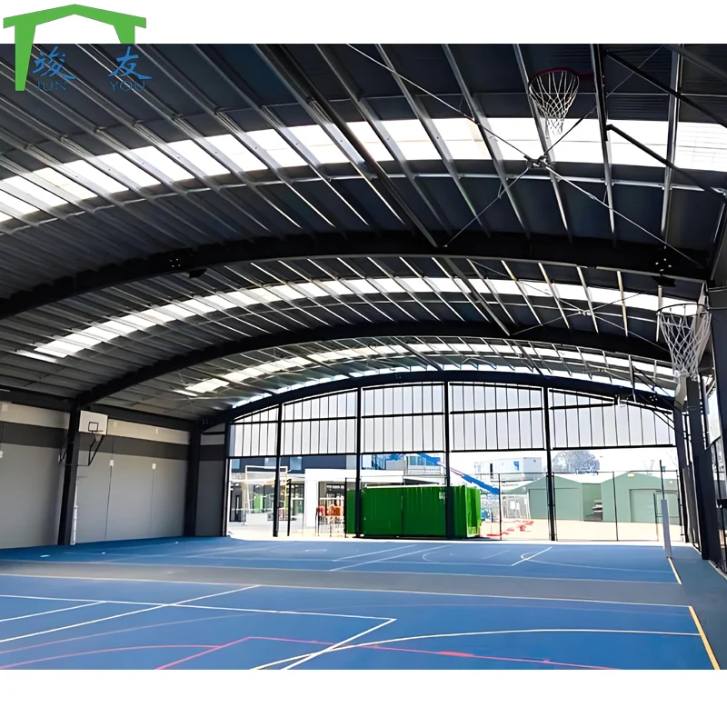 Steel Fabricated Steel Frame Sport Court Hall Basketball Court Gymnasium Indoor Stadium Tennis Sport Hall Construction Building