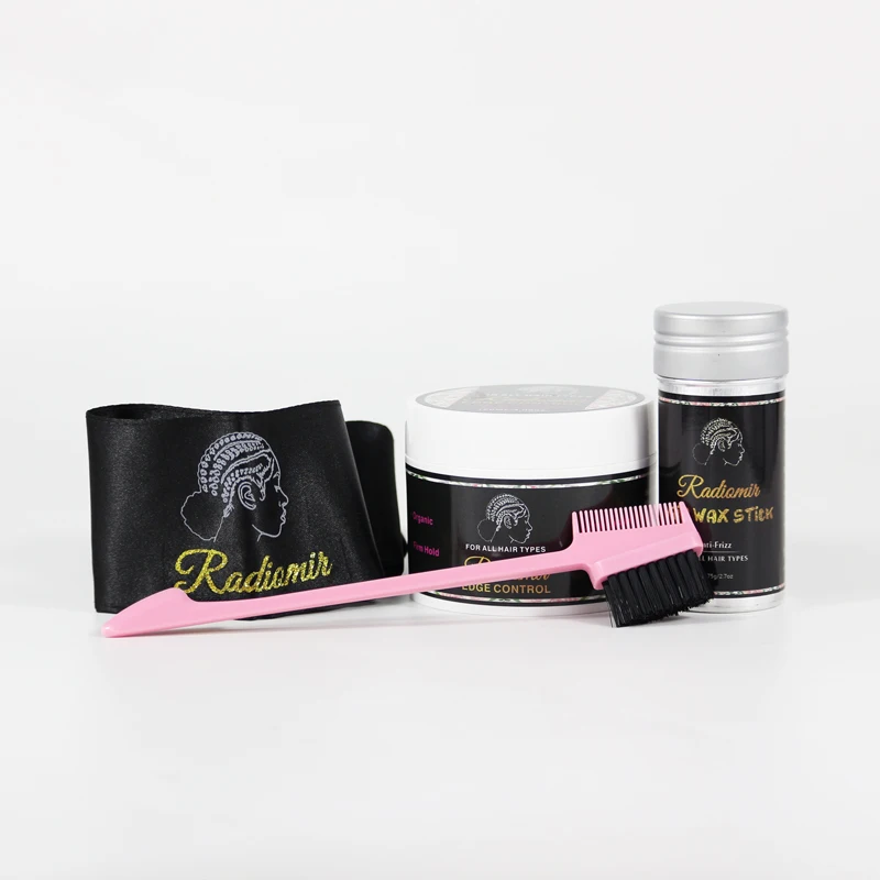 MOQ 50 Custom Your LOGO Extra Hold Edge Control Set With Edge Brush Wax Stick