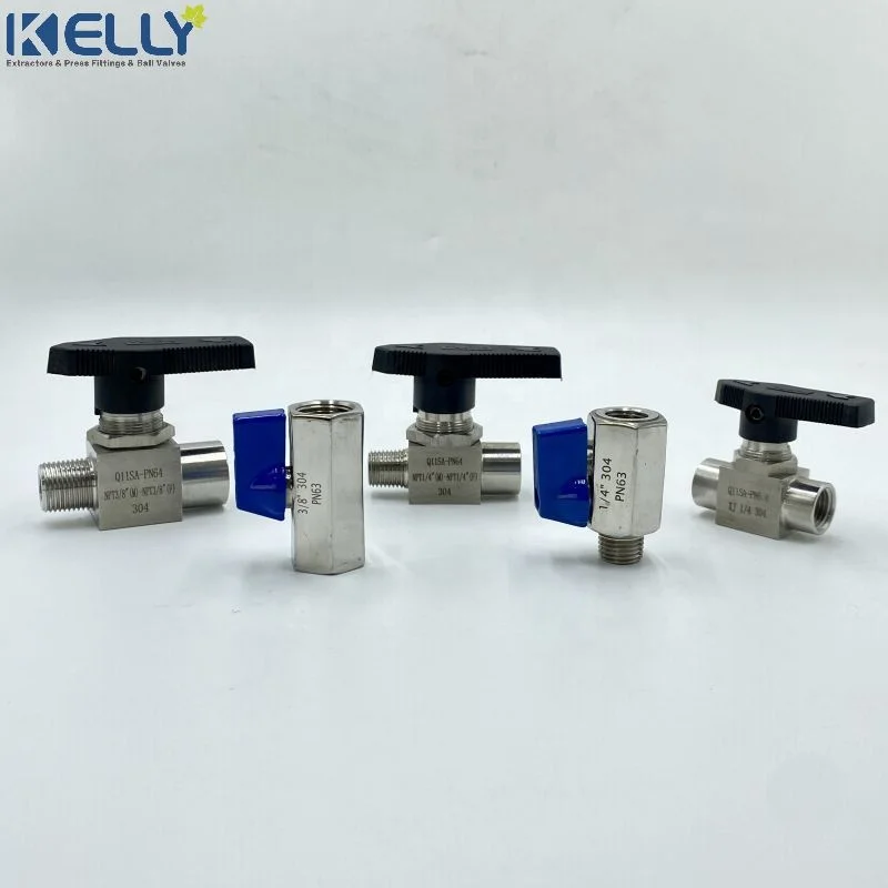 Q11SA PN64 Ball Valve female to male ball valve with black handle 304 Stainless Steel
