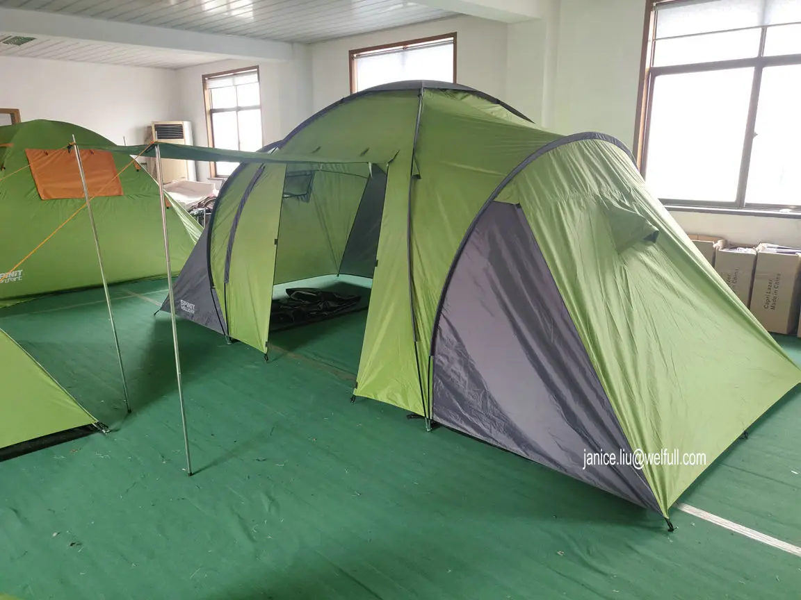 Heated Garden Glamping Camping Tents With Front Hall 4 + Person Fiberglass Tent Outdoor for family use