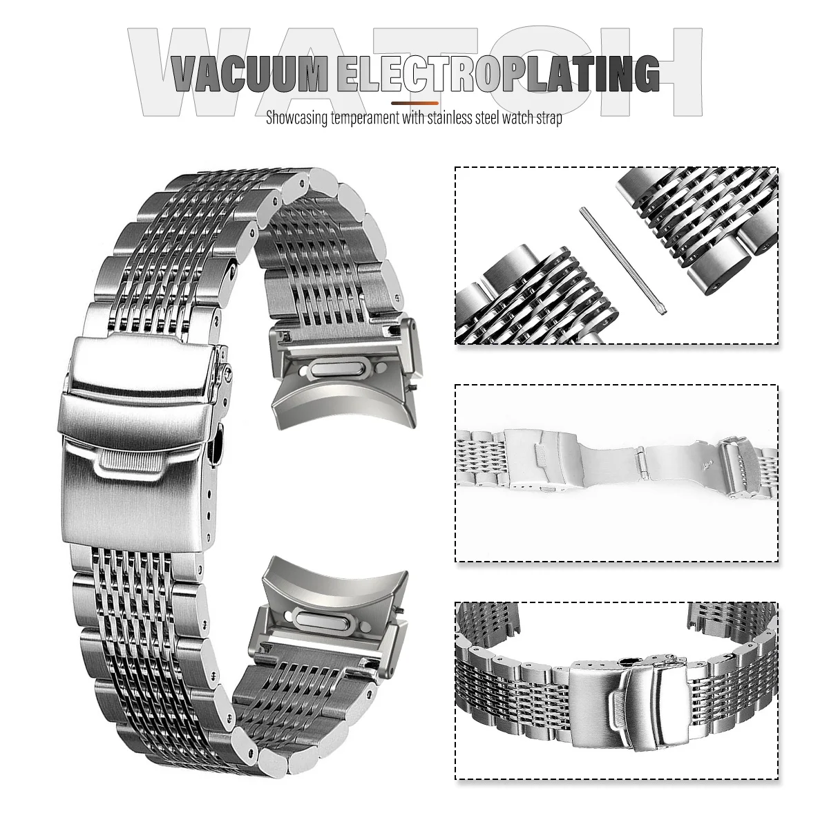 Stainless Steel Strap for Samsung Galaxy Watch 6 5 4 44 40 6 Classic 43 47mm Metal Band for Galaxy Watch 5 Pro 45mm fashion band