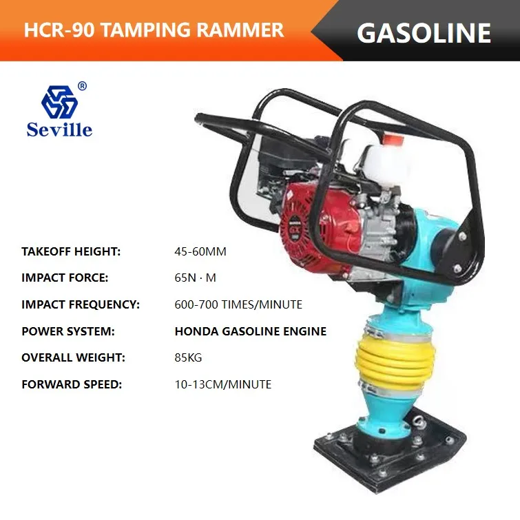 Seville Hot Sale New Gasoline Power Jumping Jack Compactor Tamper Vibrating Tamping Rammer Price Made in China